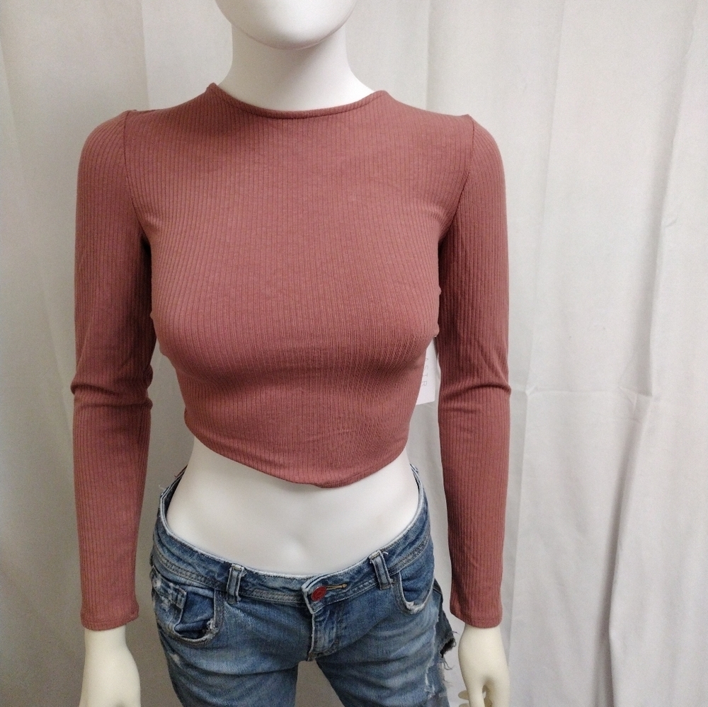 ASTR Long Sleeve Crop Top